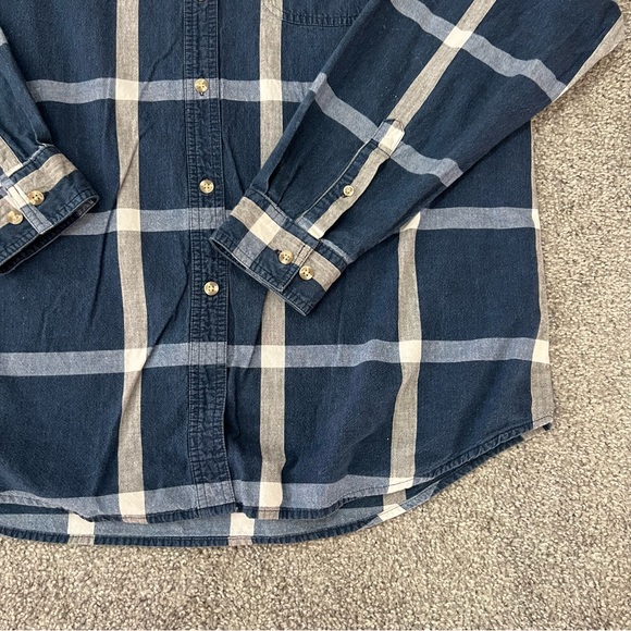 Vintage wrangle top womens XXL blue white plaid button up western rodeo casual - Picture 3 of 11